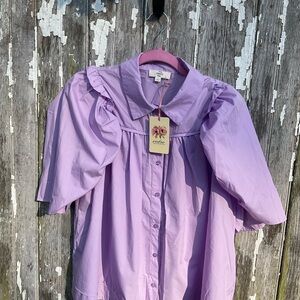 Entro Lavender Puff Sleeve Blouse